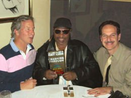 Mike celebrating the release of Crashing Through with Stevie Wonder and long time friend and colleague Rob Reis