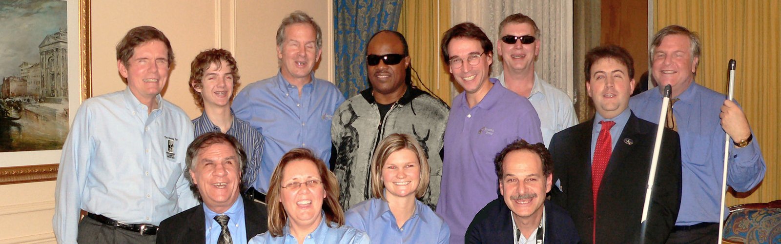 Mike May with Stevie Wonder and Accessibility Group at CES 2009